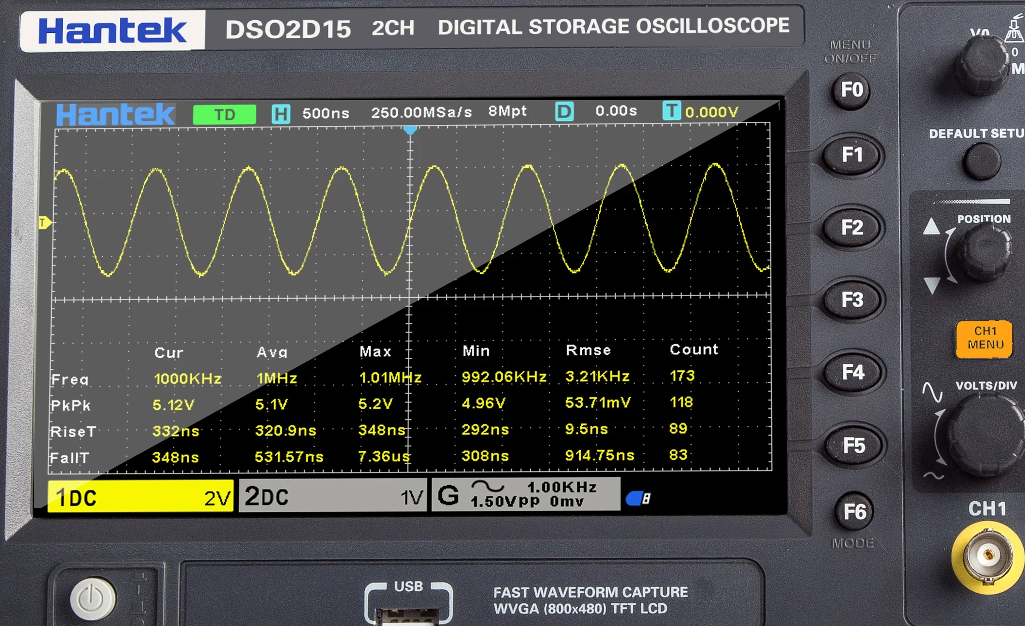 Stable Hantek Signal Generatio - Digital Storage Oscilloscope 100Mhz ulasan dan harga