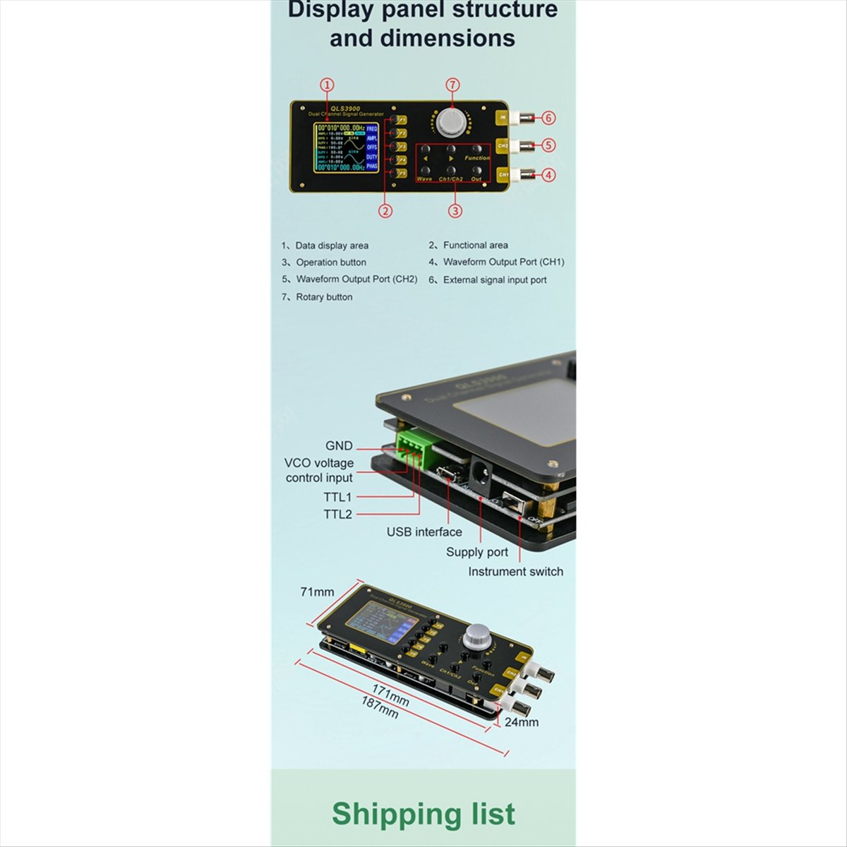 OKgood 2.4 Inch TFT DDS Functi - Function Arbitrary Waveform Generator ulasan dan harga